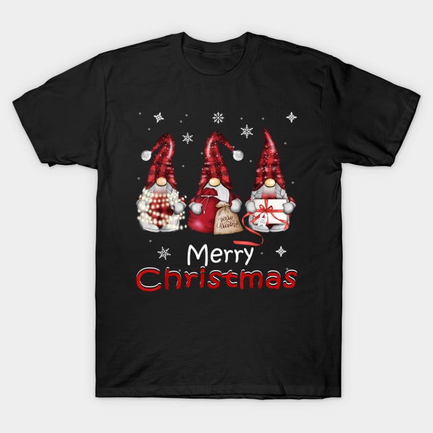 Gnome Family Christmas for Women Men - Buffalo Plaid T-Shirt by marchizano